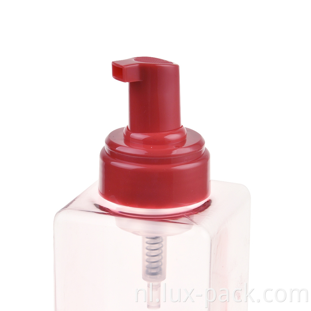 Schuimzeepdispenser fles past in staat Pompkoppen handzeep plastic pomp wit